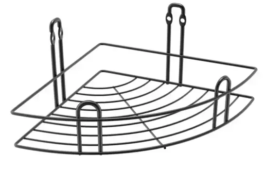 Угловая полка в ванну «Fora» Fresh FOR-FR035BL на стену чёрная