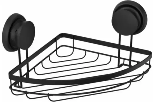 Угловая полка в ванну «Fora» Grafit FOR-GRA035 на стену чёрная