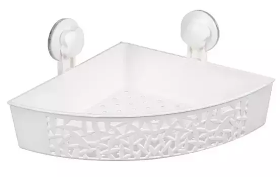 Угловая полка в ванну «Grampus» Blonde GR-7086 на стену белая