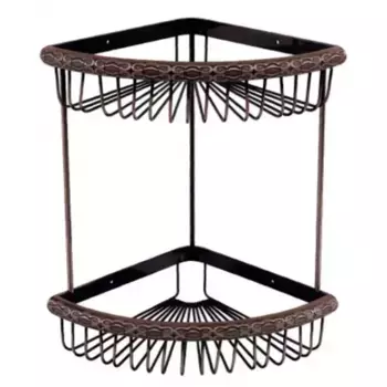 Угловая полка в ванну «Lemark» Jasmine LM6682ORB на стену чёрная бронза