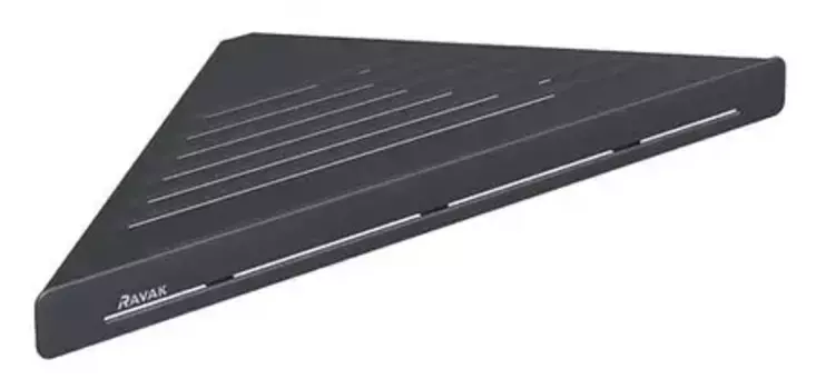 Угловая полка в ванну «Ravak» Slim C X07P650 на стену чёрная