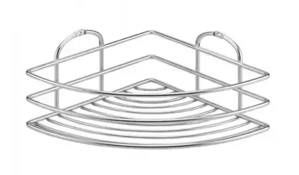 Угловая полка в ванну «Tekno-tel» BK021 на стену хром