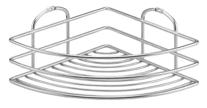 Угловая полка в ванну «Tekno-tel» BK021SSS на стену нержавеющая сталь глянцевая