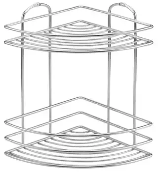 Угловая полка в ванну «Tekno-tel» BK022SSM на стену нержавеющая сталь матовая