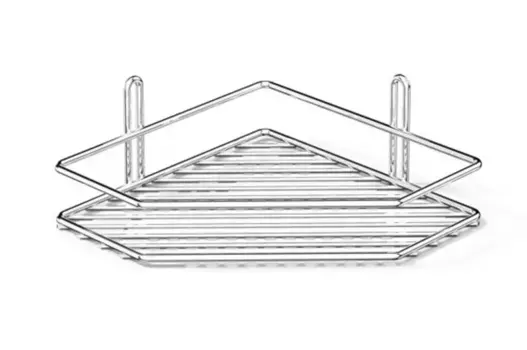Угловая полка в ванну «Tekno-tel» ES071 на стену хром