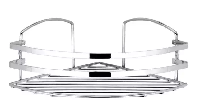 Угловая полка в ванну «Tekno-tel» LM007SSS на стену нержавеющая сталь глянцевая