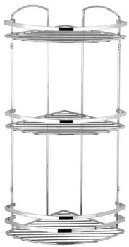 Угловая полка в ванну «Tekno-tel» LM009SSM на стену нержавеющая сталь матовая