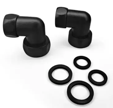 Угловое соединение «Indigo» 740SCH1005BR гайка/гайка 1"х3/4" 2 шт. чёрный муар