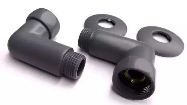 Угловое соединение «Luxon» 741SCH0504MG 3/4"х1/2" гайка/штуцер 2 шт. magnetic grey