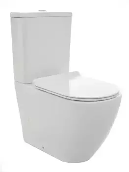 Унитаз компакт безободковый «AQUAme» AQM1002-1101 белый с сиденьем ультратонкое дюропласт с микролифтом белое