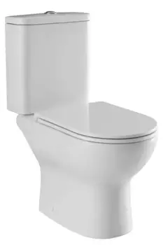 Унитаз компакт безободковый «Aquanet» Ray-C/Ray-C-1 326011/326012 белый с сиденьем дюропласт с микролифтом белое