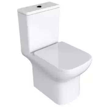 Унитаз компакт безободковый «Azario» Alba AZ 8323 белая с сиденьем дюропласт с микролифтом белое