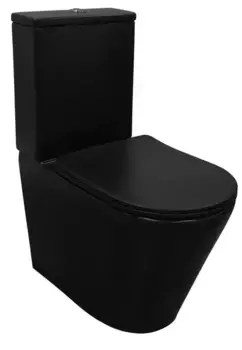 Унитаз компакт безободковый «Azario» Black Queen AZ-8380 чёрный с сиденьем дюропласт с микролифтом чёрное