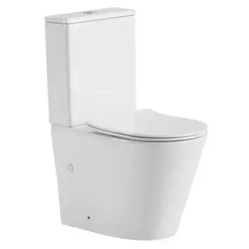 Унитаз компакт безободковый «Black & White» Universe 7793W белый с сиденьем дюропласт с микролифтом белое