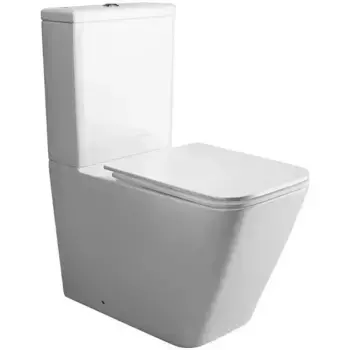 Унитаз компакт безободковый «Ceramica Nova» Cubic CN1803-B/CN1803-T белый с сиденьем дюропласт с микролифтом белое