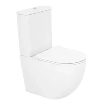 Унитаз компакт безободковый «Cezares» Stylus CZR-152-CPR/CZR-151-T/CZR-2316-SC белый с сиденьем дюропласт с микролифтом