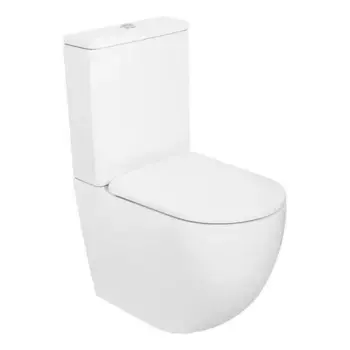 Унитаз компакт безободковый «Cezares» Stylus CZR-152-CPR/CZR-151-T/CZR-GN-SC белый с сиденьем дюропласт с микролифтом