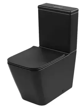 Унитаз компакт безободковый «Grossman» GR-4445BMS черный матовый с сиденьем ультратонкое дюропласт с микролифтом чёрное