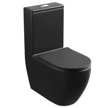 Унитаз компакт безободковый «Grossman» GR-4446BMS чёрный матовый с сиденьем ультратонкое дюропласт с микролифтом