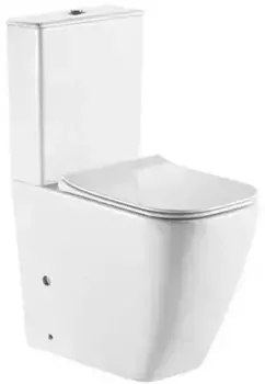 Унитаз компакт безободковый «Grossman» Style GR-4472S белый с сиденьем ультратонкое дюропласт с микролифтом белое