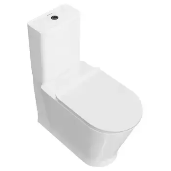 Унитаз компакт безободковый «Kerama Marazzi» Plaza Modern (PLMR.seat.02\WHT) белый с сиденьем дюропласт с микролифтом белое