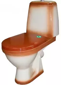 Унитаз компакт «Rosa» Премьер декор коричневый с сиденьем дюропласт с микролифтом коричневое