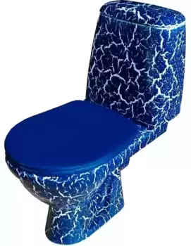 Унитаз компакт «Rosa» Премьер синий кракелюр с сиденьем дюропласт с микролифтом синее