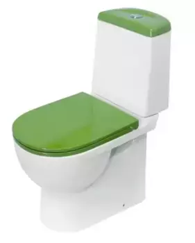 Унитаз компакт «Sanita Luxe» Best Color Green WC.CC/Best/2-DM/GRN.G/S1 зеленый с сиденьем дюропласт с микролифтом зелёное