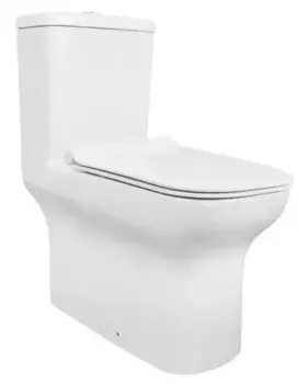 Унитаз моноблок безободковый «Creo Ceramique» One ON0102 белый с сиденьем дюропласт с микролифтом белое