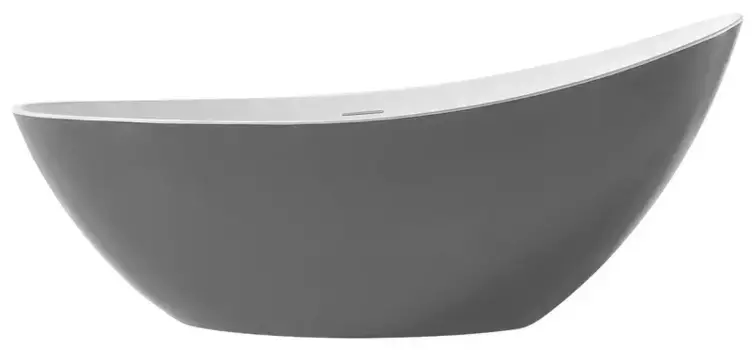 Ванна акриловая «Abber» AB9233G 184/79 с каркасом с сифоном серая/белая