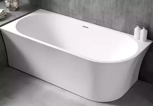 Ванна акриловая «Abber» AB9257-1.5 150/78 с каркасом с сифоном белая левая