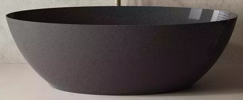 Ванна акриловая «Abber» AK9002-1.8 Karbon 180/85 чёрная