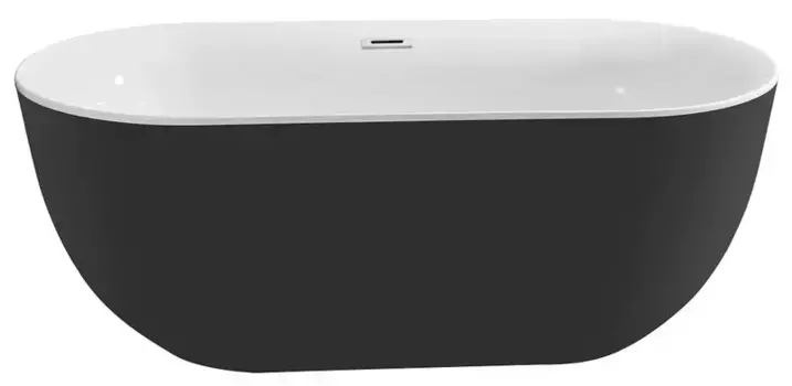Ванна акриловая «Акватек» Афина 170/78 с ножками с сифоном белая/чёрная