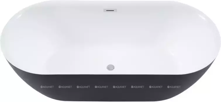 Ванна акриловая «Aquanet» Delight 170/78 с ножками с сифоном белая/чёрная матовая
