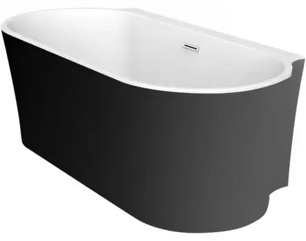 Ванна акриловая «Belbagno» BB409 170/80 с ножками с сифоном белая глянцевая/чёрная матовая