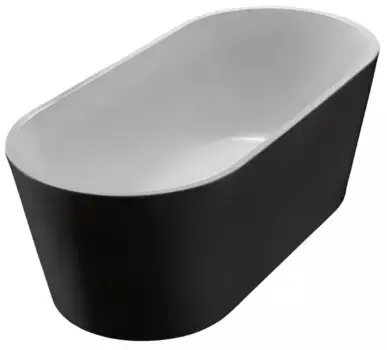 Ванна акриловая «Belbagno» BB71-1700-NERO-W0 170/80 без перелива с ножками без сифона белая/чёрная