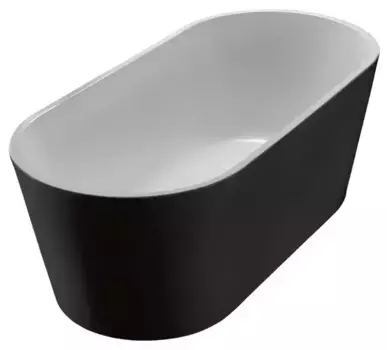 Ванна акриловая «Belbagno» BB71-1800-NERO-W0 180/80 без перелива с ножками белая/чёрная