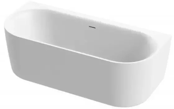 Ванна акриловая «Cezares» Metauro INT Wall 180/80 с каркасом с сифоном белая матовая