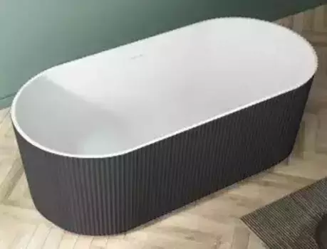 Ванна акриловая «Esbano» Tortuga 170/80 с ножками с сифоном белая/чёрная