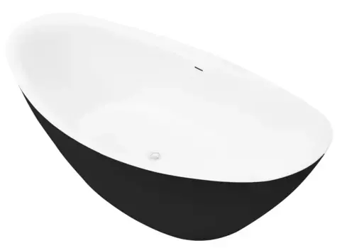 Ванна акриловая «Grossman» GR-1402MB Galaxy 180/85 с сифоном белая/чёрная матовая