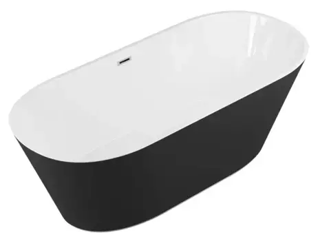 Ванна акриловая «Grossman» GR-1503MB Forta 170/75 с сифоном белая/чёрная