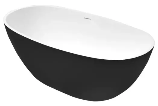 Ванна акриловая «Grossman» GR-2403MB Classic 150/78 с сифоном белая/чёрная матовая