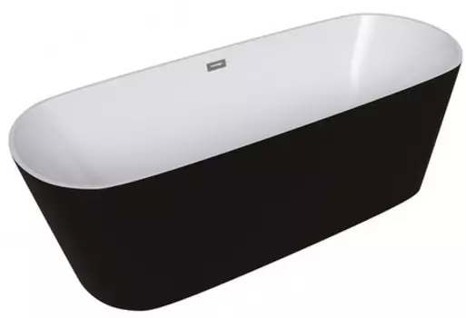 Ванна акриловая «Grossman» GR-2701 150/70 с каркасом с сифоном белая/чёрная