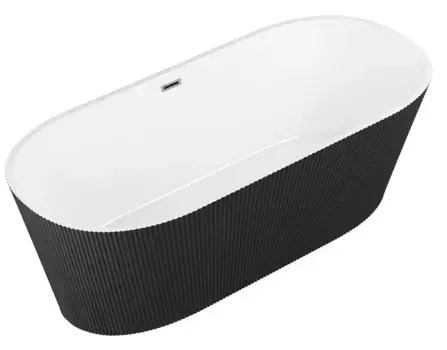 Ванна акриловая «Grossman» GR-27021MB Forta 170/75 с сифоном белая/чёрная