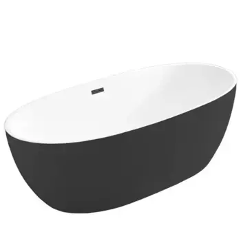 Ванна акриловая «Vincea» VBT-405-1700MB 170/80 с ножками с сифоном чёрная/белая