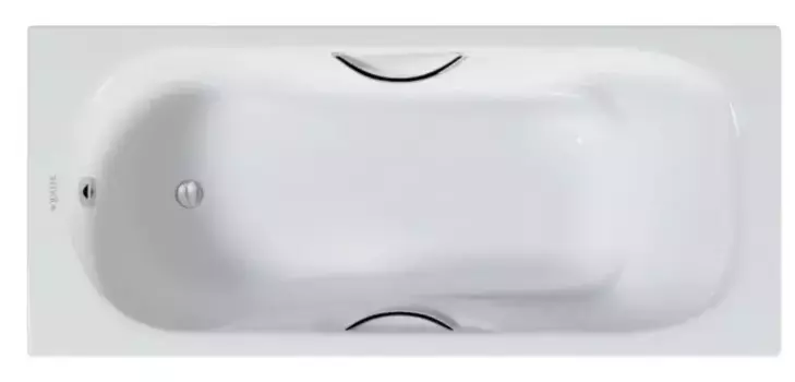 Ванна чугунная «Акватек» Гамма 170/75 с ножками без сифона с ручками белая