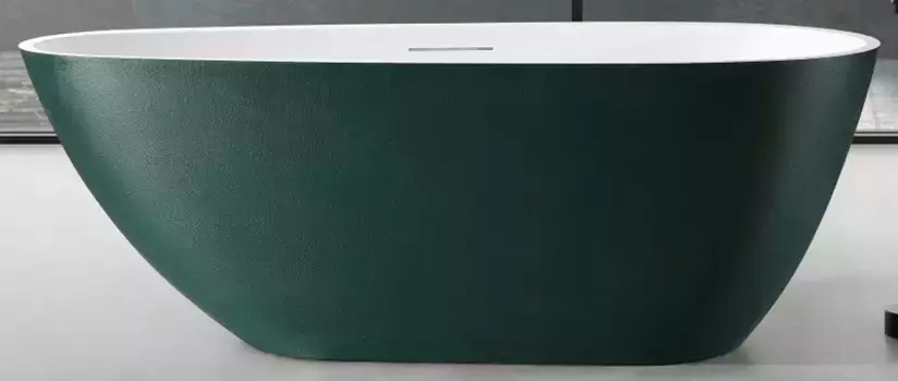 Ванна из искусственного камня «Abber» Dortmund AM9911MBG 170/75 с ножками с сифоном белая/зелёная матовая