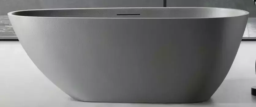 Ванна из искусственного камня «Abber» Dortmund AM9911MLG 170/75 с ножками с сифоном серая матовая