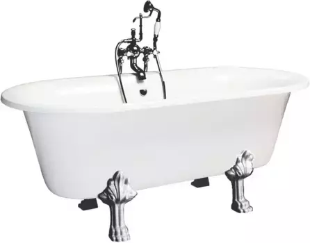 Ванна из искусственного камня «Фэма» Феррара 171/82 с ножками без сифона белая/хром