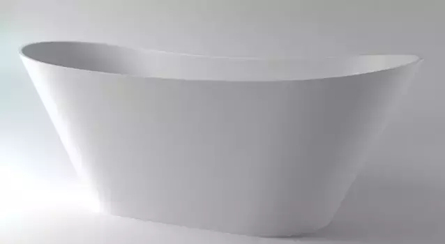 Ванна из искусственного камня «Holbi» Afina 161/66 с сифоном белая матовая